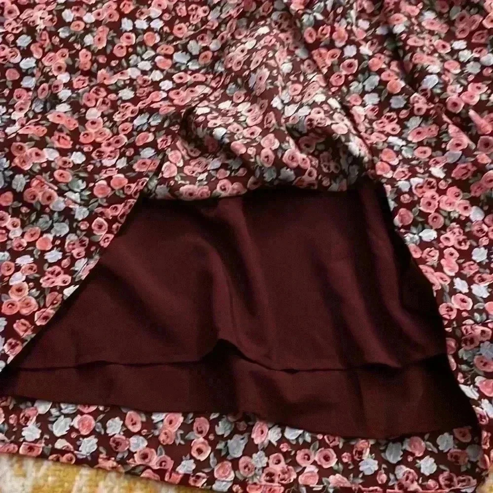 Cider 90s style retro floral, long sleeve wrap mini dress XL NWT - Picture 5 of 6